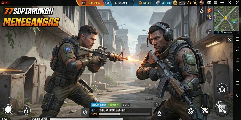 Screenshot gameplay 77SUPERSLOT menampilkan aksi tembak-menembak mendebarkan.